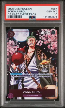 2025 ONE PIECE CHAMP 2025-26 EVENT PACK #067 ZORO-JUUROU PSA 10 - Image 1