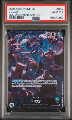 2025 ONE PIECE ENGLISH VERSION 2ND ANV SET #042 BUGGY PSA 10 - Image 1