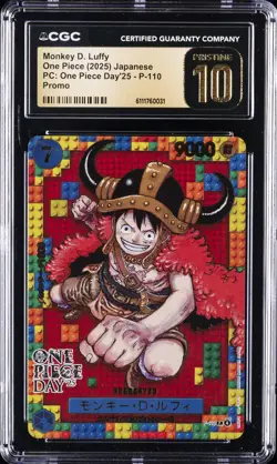 2025 ONE PIECE JPN PC: ONE PIECE DAY'25 PROMO MONKEY D. LUFFY CGC 10 PRISTINE - Image 1