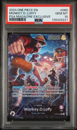 2024 ONE PIECE PROMOS PSA MAGAZINE EXCLUSIVE #060 MONKEY D. LUFFY PSA 10 - Image 1