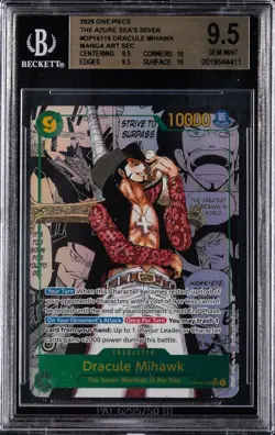 2026 ONE PIECE THE AZURE SEA'S SEVEN MANGA ALT ART SEC DRACULE MIHAWK BGS 9.5 - Image 1