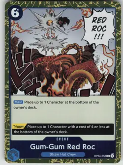 One Piece TCG Gum-Gum Red Roc R Kingdoms of Intrigue OP04-056 - Image 1