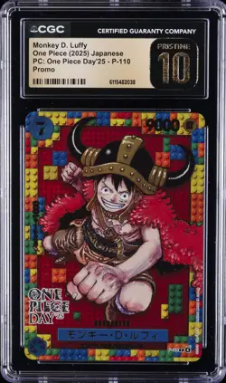 2025 ONE PIECE JPN PC ONE PIECE DAY '25 #P-110 MONKEY D. LUFFY CGC 10 PRISTINE - Image 1