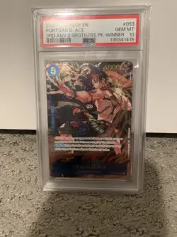 2025 ONE PIECE 3RD ANV TOURNAMENT 3 BROTHERS PACK WINNER PORTGAS D. ACE PSA 10 - Image 1