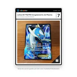 Latios EX 113/116 Plasma Freeze Pokemon TCG Brazilian Full Art Card Rare LP+/NM- - Image 1