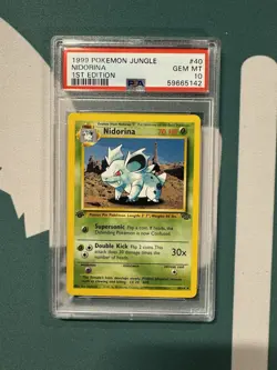 1999 Pokemon TCG Jungle Set 1st Edition Nidorina #40/64 PSA 10 GEM MT - Image 1