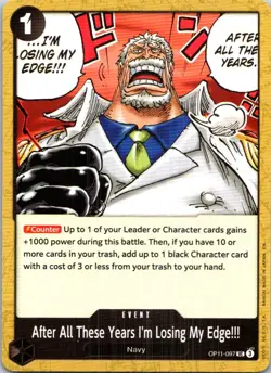 After All These Years I'm Losing My Edge OP11-097 One Piece Card Game Light Play - Image 1