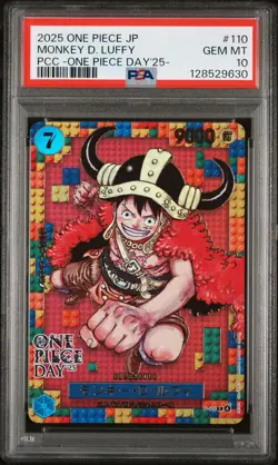 2025 ONE PIECE JPN PREM CARD COLL -ONE PIECE DAY'25- #110 MONKEY D. LUFFY PSA 10 - Image 1