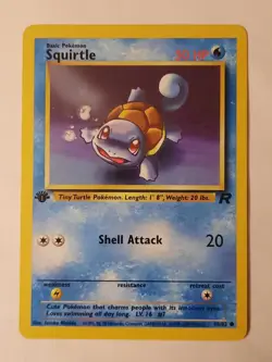 Pokemon Card TCG Team Rocket #68/82 Squirtle 1st Edition - Image 1