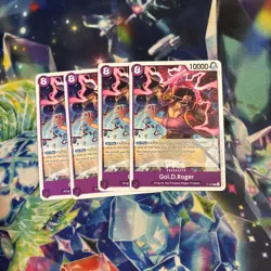 Gol D Roger P-107 Promo | English One Piece Card Game TCG x4 Playset - Image 1