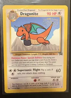 Pokemon Dragonite Black Star Promo 5 The First Movie Card Vintage 1999 - Image 1