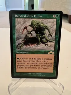 Survival of the Fittest Magic the Gathering Exodus MtG Rare Green Enchantment - Image 1