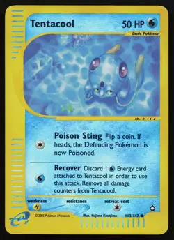 Tentacool 113/147 Aquapolis Reverse Holo Pokemon Card - Image 1