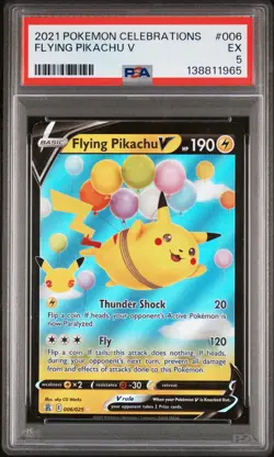 2021 POKEMON CELEBRATIONS #006 FLYING PIKACHU V PSA 5 - Image 1