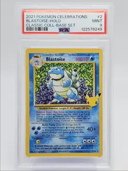 BLASTOISE 2021 POKEMON SWSH CELEBRATIONS BASE SET RARE HOLO 2/102 PSA 9 Q0004 - Image 1