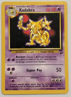 Kadabra 46/130 Uncommon Base Set 2 Pokemon Card NM - Image 1