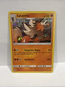 Lycanroc 76/131 S&M Forbidden Light Rare Pokemon TCG Cracked Ice Holo NM - Image 1