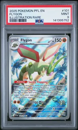 2025 POKEMON PFL EN-PHANTASMAL FLAMES ILLUSTRATION RARE #101 FLYGON PSA 9 - Image 1
