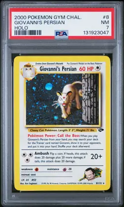 2000 POKEMON GYM CHALLENGE HOLO #8 GIOVANNI'S PERSIAN PSA 7 - Image 1