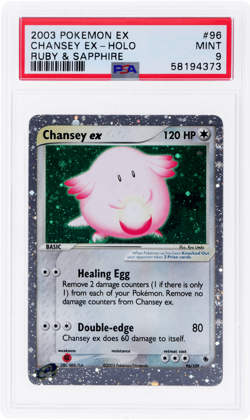 2003 Pokemon Ex Ruby and Sapphire Chansey Ex Holo #96 PSA 9 - Image 1