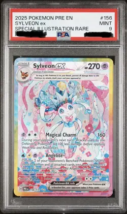 2025 POKEMON PRE EN-PRISMATIC EVOLUTIONS #156 SYLVEON EX PSA 9 - Image 1