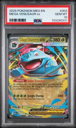 2025 POKEMON MEG EN-MEGA EVOLUTION #003 MEGA VENUSAUR EX PSA 10 - Image 1