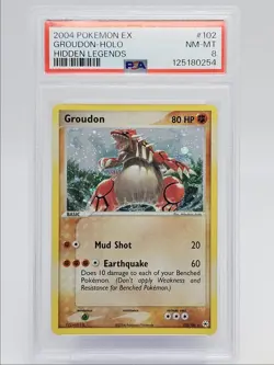 GROUDON 2004 POKEMON EX HIDDEN LEGENDS SECRET RARE HOLO 102/101 PSA 8 Q0004 - Image 1