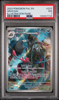 2023 POKEMON PAL EN-PALDEA EVOLVED ILLUSTRATION RARE #223 GRAFAIAI PSA 7 - Image 1