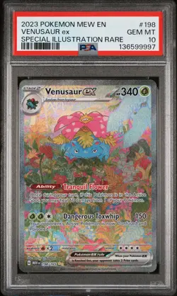 2023 POKEMON MEW EN-151 SPECIAL ILLUSTRATION RARE #198 VENUSAUR EX PSA 10 - Image 1