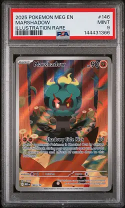 2025 POKEMON MEG EN-MEGA EVOLUTION ILLUSTRATION RARE #146 MARSHADOW PSA 9 - Image 1