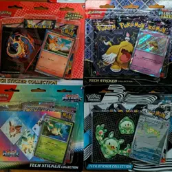 Pokemon Tech Sticker Lot of 4 Ascended Heroes Prismatic Black Bolt Paldean Fates - Image 1