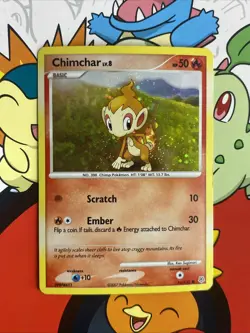 Pokemon TCG Chimchar 76/130 Cosmos Holo Common Diamond & Pearl Base LP Swirl - Image 1