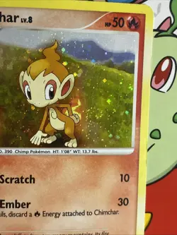 Pokemon TCG Chimchar 76/130 Cosmos Holo Common Diamond & Pearl Base LP Swirl - Image 5