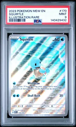2023 Pokemon Mew En Squirtle Illustration Rare #170 PSA 9 Mint - Image 1