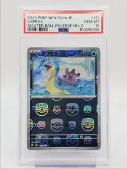 LAPRAS 2023 POKEMON JAPANESE SV 151 MASTER BALL REVERSE HOLO PSA 10 Q0004 - Image 1