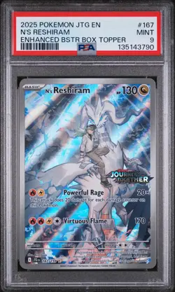 2025 POKEMON JTG EN-JOURNEY TOGETHER ENHANCED BOOSTER BOX N'S RESHIRAM PSA 9 - Image 1