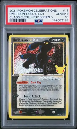 2021 POKEMON CELEBRATIONS CLASSIC COLLECTION#17 UMBREON-GOLD STAR PSA 10 - Image 1