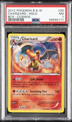 2012 POKEMON B&W BOUNDARIES CROSSED COSMOS #20 CHARIZARD-HOLO PSA 7 - Image 1