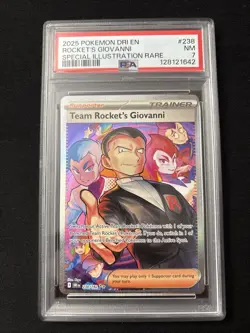 2025 Pokemon DRI EN Destined Rivals #238 Team Rockets Giovanni SIR PSA 7 - Image 1