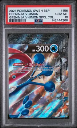 2021 POKEMON SWSH BLACK STAR PROMO #156 GRENINJA V-UNION PSA 10 - Image 1