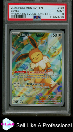 EEVEE PRISMATIC EVOLUTIONS ETB POKEMON SVP EN-SV BLACK STAR PROMO 2025 173 PSA 9 - Image 1