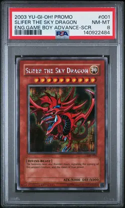 2003 YU-GI-OH! GAME BOY ADVANCE-SECRET RARE SLIFER THE SKY DRAGON PSA 8 - Image 1