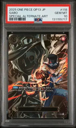 2025 ONE PIECE JPN OP13-CARRYING ON HIS WILL SPECIAL ALTERNATE ART SABO PSA 10 - Image 1