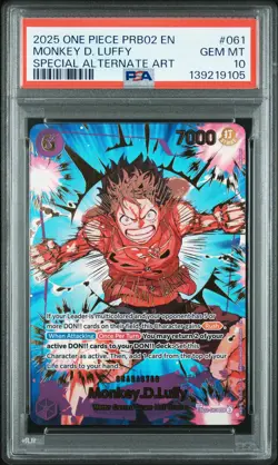 2025 ONE PIECE PRB02 SPECIAL ALTERNATE ART #061 MONKEY D. LUFFY PSA 10 - Image 1