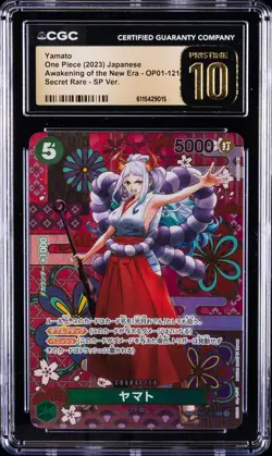 2023 ONE PIECE JPN #OP01-121 SECRET RARE YAMATO CGC 10 PRISTINE - Image 1