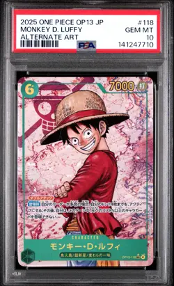 2025 ONE PIECE JPN OP13-CARRYING ON HIS WILL ALT ART MONKEY D. LUFFY PSA 10 - Image 1