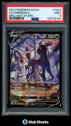 2022 POKEMON BRILLIANT STARS #TG22/TG30 UMBREON V FULL ART TRAINER GALLERY PSA 9 - Image 1