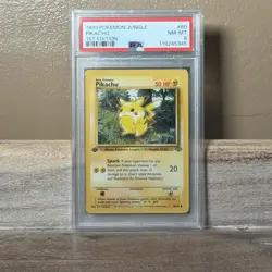 Pokemon TCG Jungle Pikachu 1st Edition PSA 8 Graded Non Holo WOTC 60/64 Card - Image 1