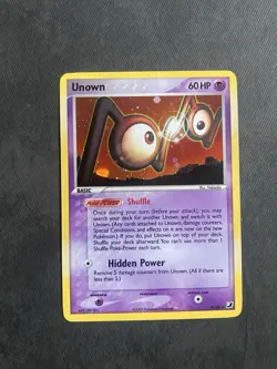 Unown (N) N/28 Holo Rare Pokemon EX Unseen Forces Pokemon Card NM - Image 1