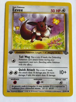 Eevee 51/64 1st Edition Jungle Pokemon Card TCG Regular LP+ - Image 3